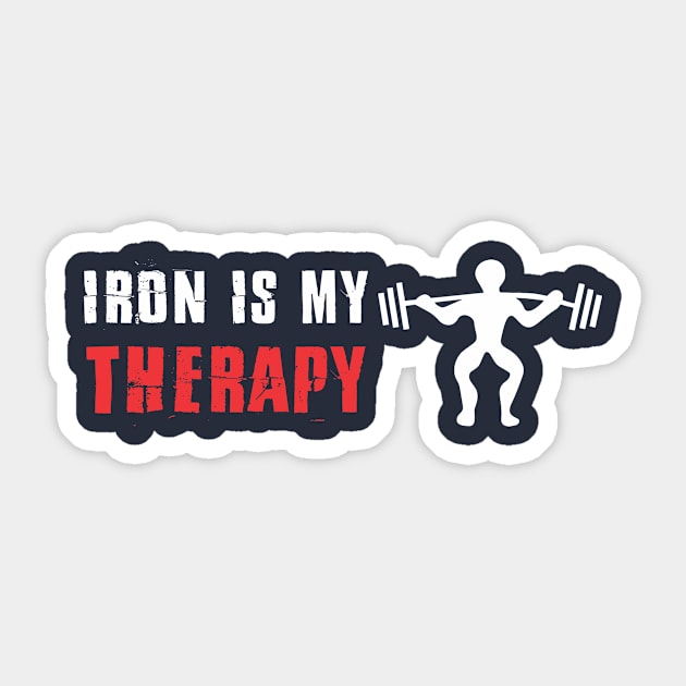 iron is my therapy Sticker by CreativeIkbar Prints